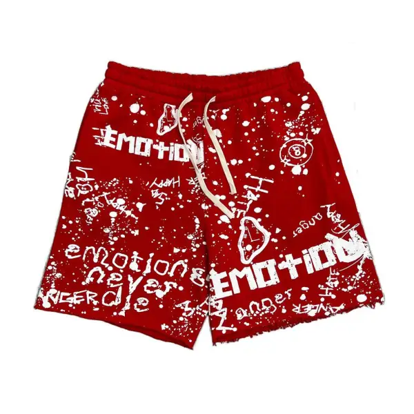 Mixed Emotion graffiti shorts - 2XL / RED - HOODIE