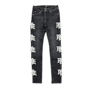 Mixed emotion monogram black wash denim - DENIM