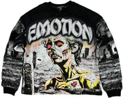 Mixed Emotion tombstone longsleeve t-shirt - SMALL / BLACK - T-SHIRT