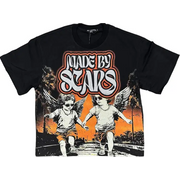 Mixed emotion twin rhinestone t-shirt - SMALL / BLACK - T-SHIRT