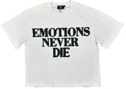Mixed Emotion white end rhinestone t-shirt - T-SHIRT