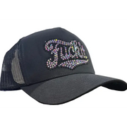 MV f it rhinestone trucker hat - OSFA / BLACK - HATS
