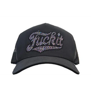 MV f it rhinestone trucker hat - OSFA / BLACK - HATS