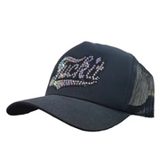 MV f it rhinestone trucker hat - OSFA / BLACK - HATS