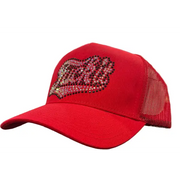 MV f it rhinestone trucker hat - OSFA / RED - HATS