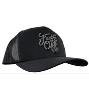 MV f off rhinestone trucker hat - OSFA / BLACK - HATS