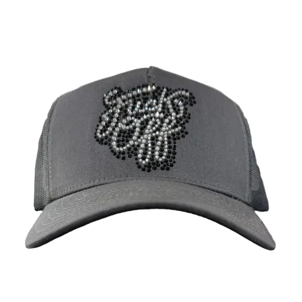 MV f off rhinestone trucker hat - OSFA / DK.GRAY - HATS