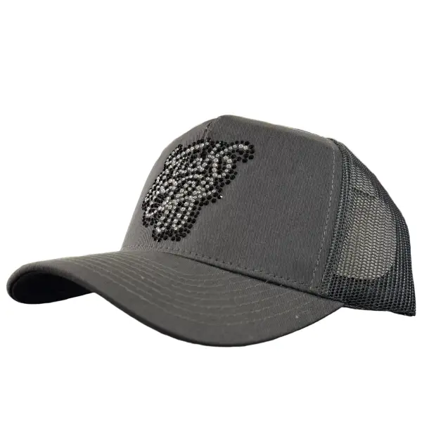 MV f off rhinestone trucker hat - OSFA / DK.GRAY - HATS