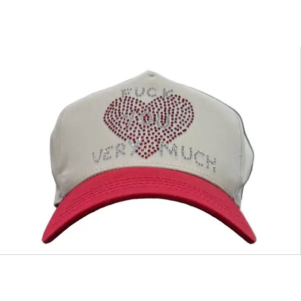 MV f you very much rhinestone snapback hat - OSFA / CREAM - HATS