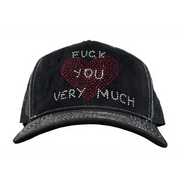 MV f you very much rhinestone trucker hat - OSFA / BLACK - HATS
