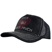 MV f you very much rhinestone trucker hat - OSFA / BLACK - HATS