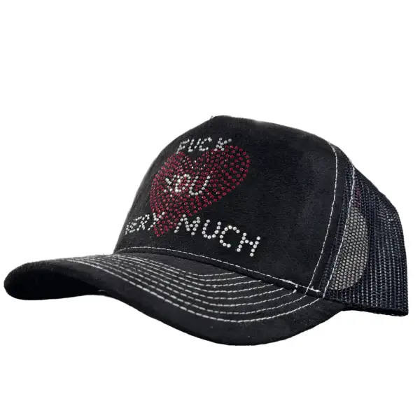 MV f you very much rhinestone trucker hat - OSFA / BLACK - HATS