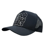 MV good vibes only rhinestone trucker hat - OSFA / BLACK - HATS
