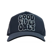 MV good vibes only rhinestone trucker hat - OSFA / BLACK - HATS