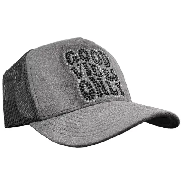 MV good vibes only rhinestone trucker hat - OSFA / DK.GRAY - HATS