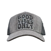 MV good vibes only rhinestone trucker hat - OSFA / DK.GRAY - HATS