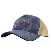 MV netflix and chill rhinestone trucker hat - OSFA / NAVY - HATS