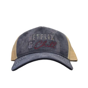 MV netflix and chill rhinestone trucker hat - OSFA / NAVY - HATS