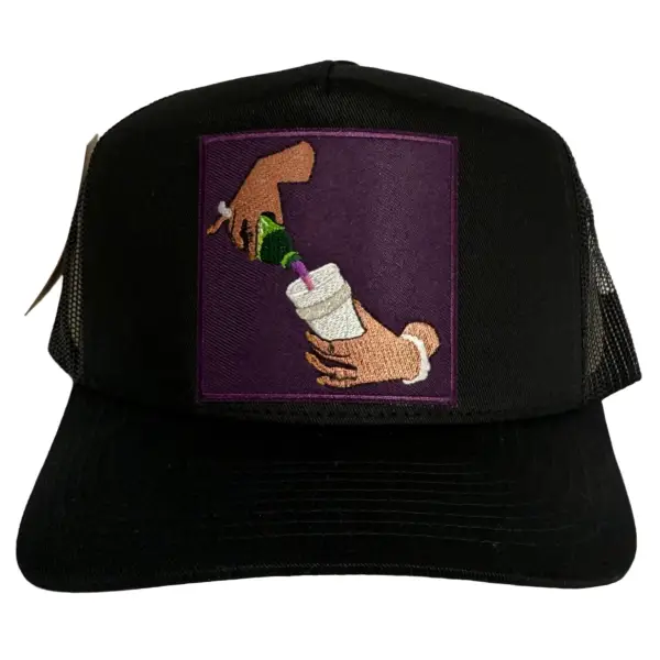 Mv purple drank trucker hat - OSFA / BLACK - HATS