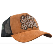 MV s happens rhinestone trucker hat - OSFA / BROWN - HATS
