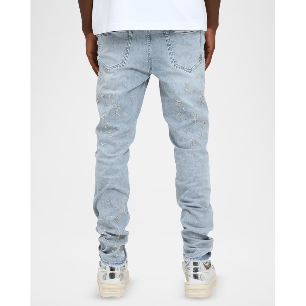 Purple brand beaded monogram denim by PURPLE BRAND