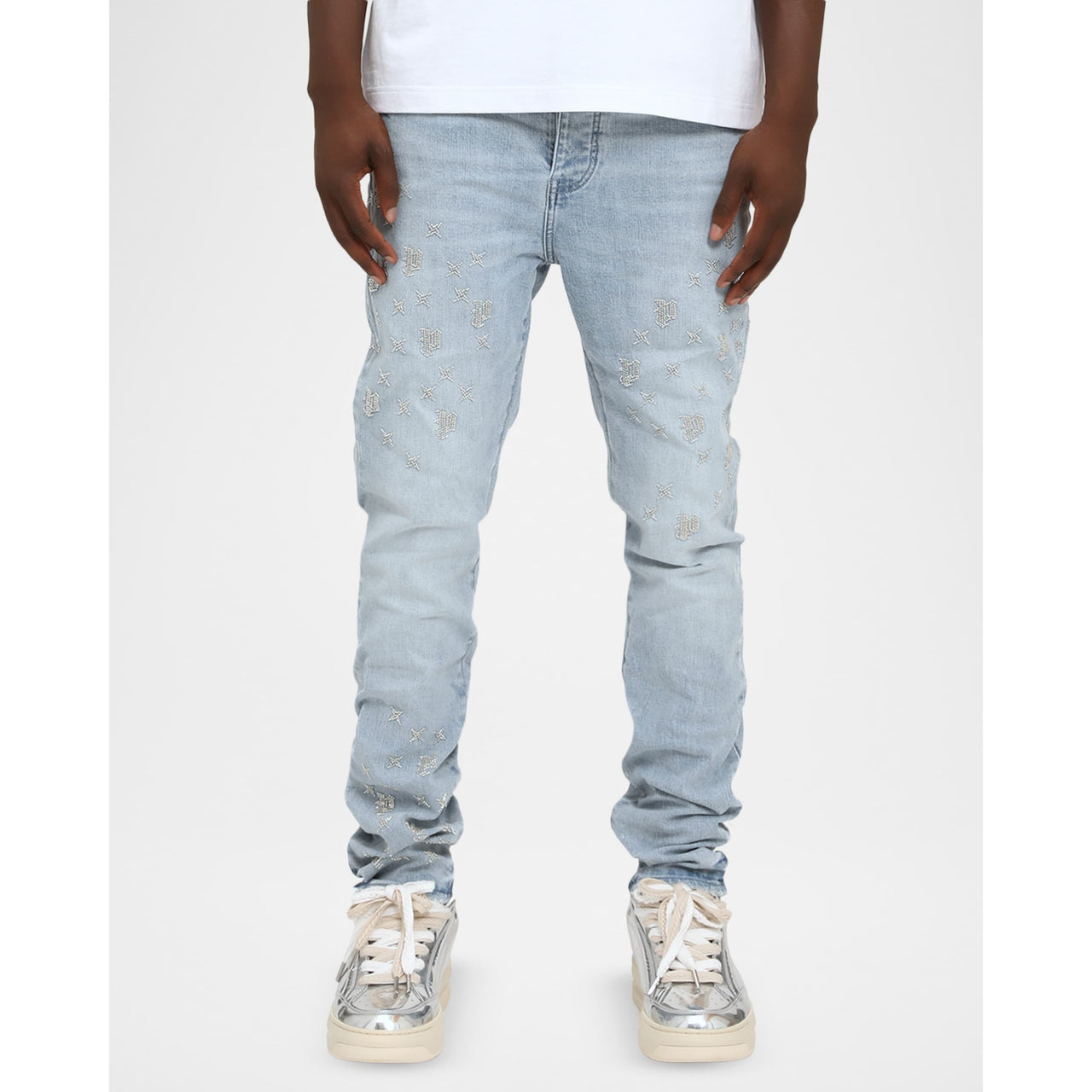 Purple brand beaded monogram denim by PURPLE BRAND