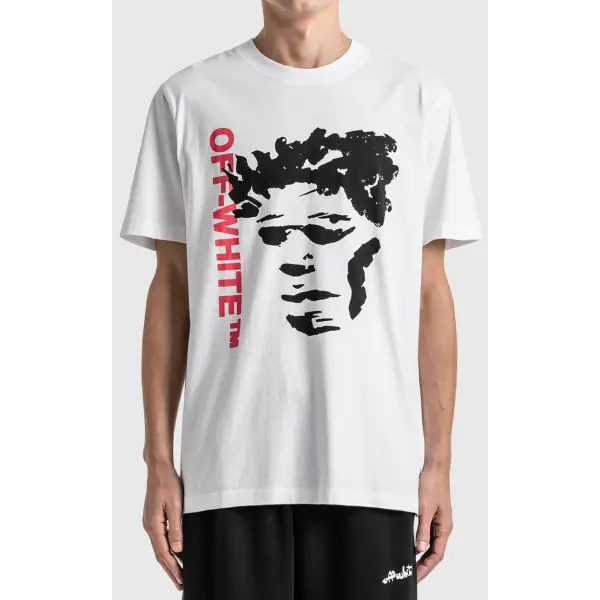 Off-whit face arrow slim t-shirt - T-SHIRT
