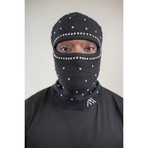 Paper money diamanté ski mask - OSFA / BLACK - MENS