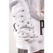 Paper money fallen angels rhinestone hoodie - HOODIE