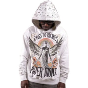 Paper money fallen angels rhinestone hoodie - MEDIUM / WHITE - HOODIE