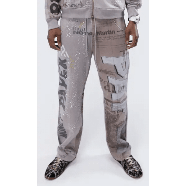 Paper Money news paper sweatpants by TODAYS TREND
