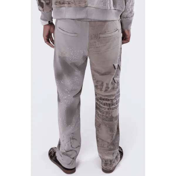 Paper Money news paper sweatpants by TODAYS TREND