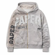 Paper Money news paper zip up hoodie - HOODIE