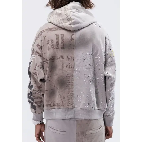 Paper Money news paper zip up hoodie - HOODIE