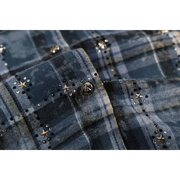 Paper money rhinestone flannel - SHIRT L/S