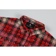 Paper money rhinestone flannel - SHIRT L/S