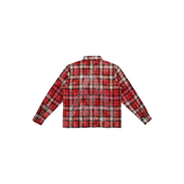 Paper money rhinestone flannel - SHIRT L/S