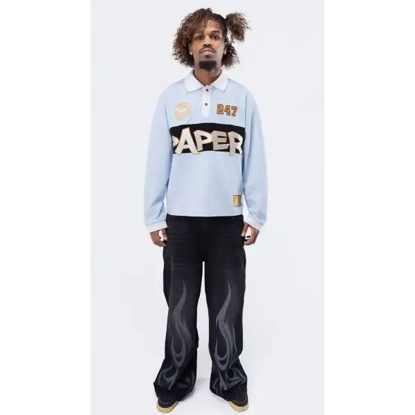 Paper Money rugby longsleeve polo shirt - SHIRT L/S