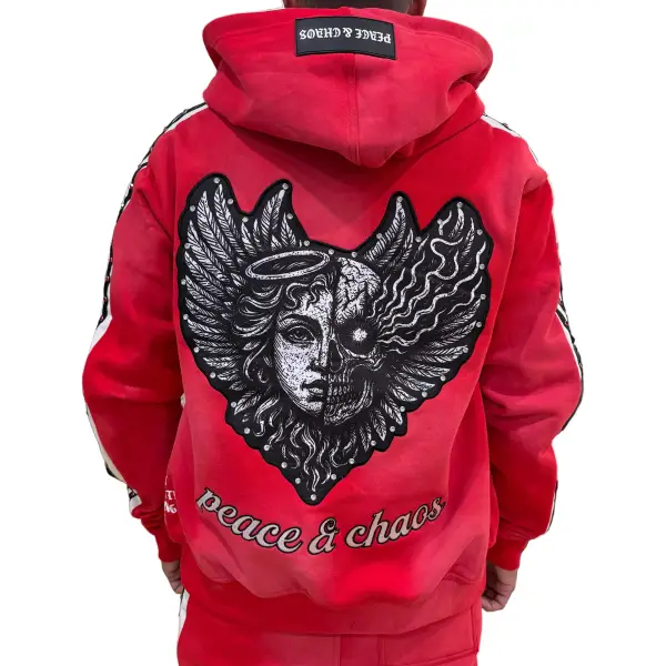Peace and chaos fire and ice hoodie - HOODIE