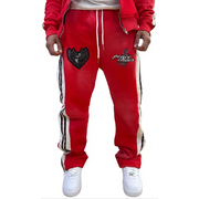 Peace and chaos fire and ice sweatpants - SMALL / RED - SWEAT PANT