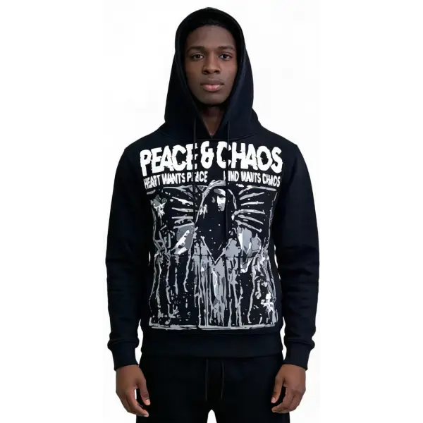 Peace and chaos heart wants peace hoodie - HOODIE