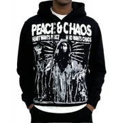 Peace and chaos heart wants peace hoodie - SMALL / BLACK - HOODIE