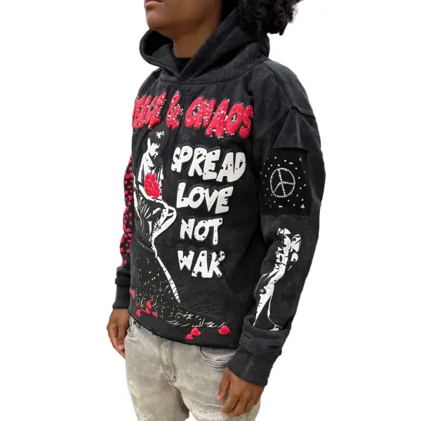 Peace and chaos spread love not war hoodie - HOODIE