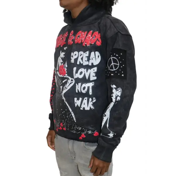 Peace and chaos spread love not war hoodie - HOODIE