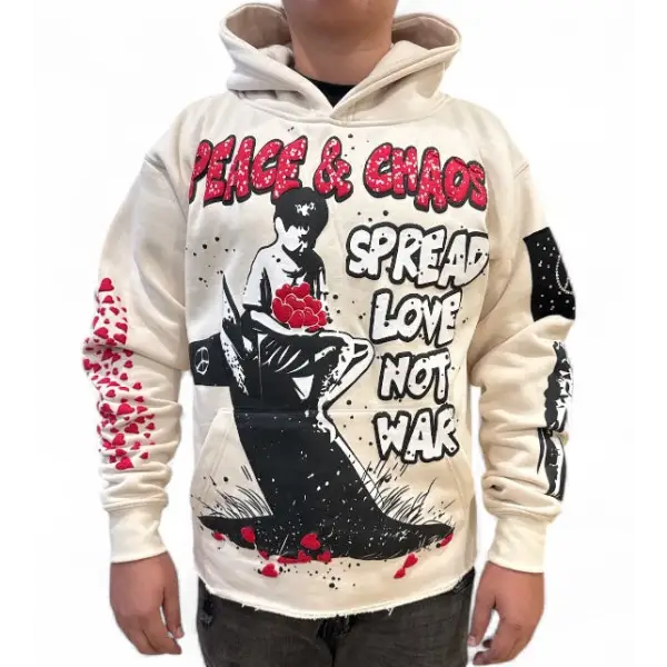 Peace and chaos spread love not war hoodie - HOODIE