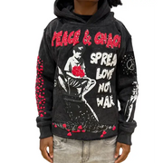 Peace and chaos spread love not war hoodie - SMALL / DK.GRAY - HOODIE