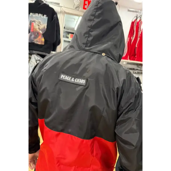 Peace and chaos windbreaker hoodie - HOODIE