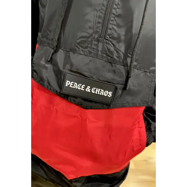 Peace and chaos windbreaker hoodie - HOODIE