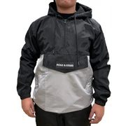 Peace and chaos windbreaker hoodie - SMALL / BLACK/GREY - HOODIE