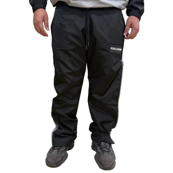 Peace and chaos windbreaker pant - SMALL / BLACK/GREY - PANTS